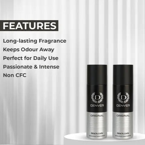 Black Code Nano Travel Size Pack Deo Perfume Body Spray - For Men (50ml X 2 )